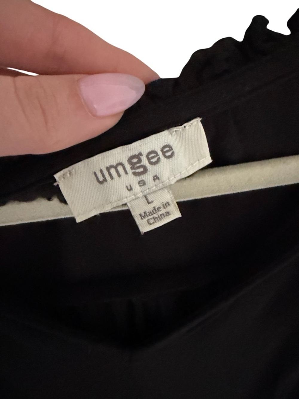 Umgee Black Linen Blend Tunic Dress Ruffle Sleeve L - Picture 7 of 8